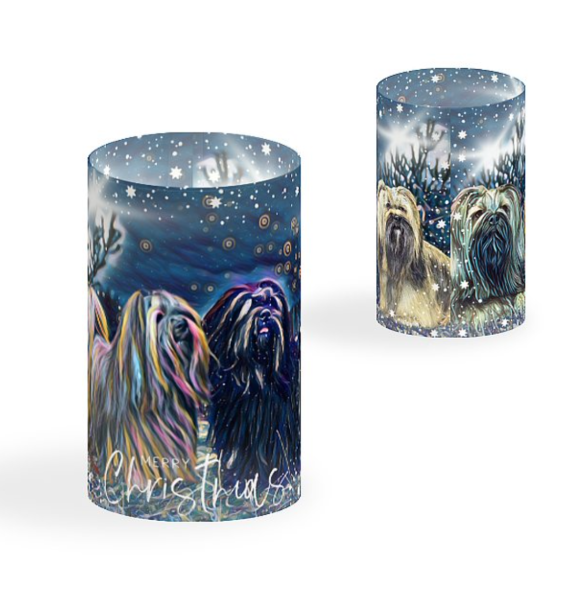 Windlicht II - Lhasa Apso „Full of Stars – Merry Christmas"